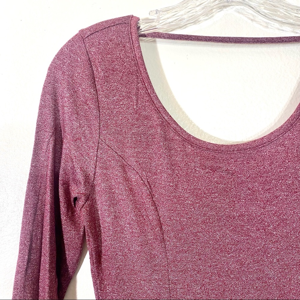 Dark Mauve Long sleeve scoop neck skater dress, CUTE! - Picture 12 of 16